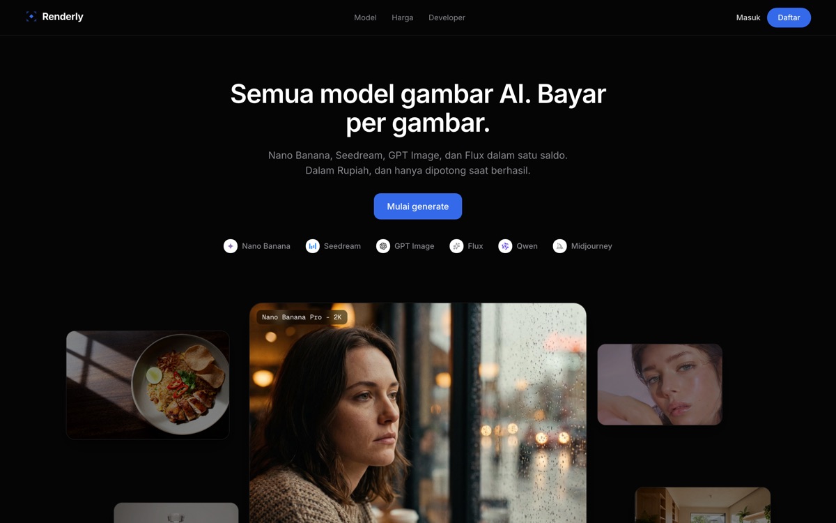 Renderly Studio homepage
